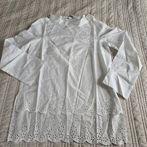 White Eyelet Lace Women's Top